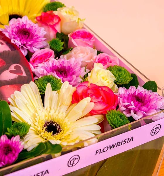 علبة فلور للشوكولاتة البلجيكية الفاخرة وصندوق زهور